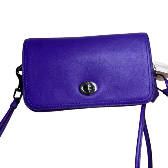 Coach Legacy Leather Crossbody Clutch Ultraviolet Purple 2012 NWT - Picture 9 of 11